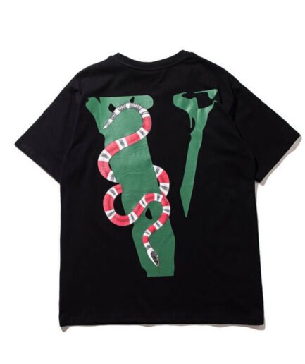 Grey VLONE Friends Snake Printed T-Shirt back