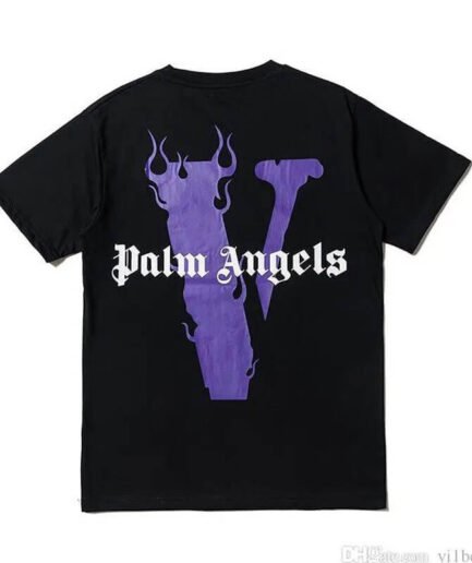 Vlone X Palm Angels T-shirt Purple and Black back